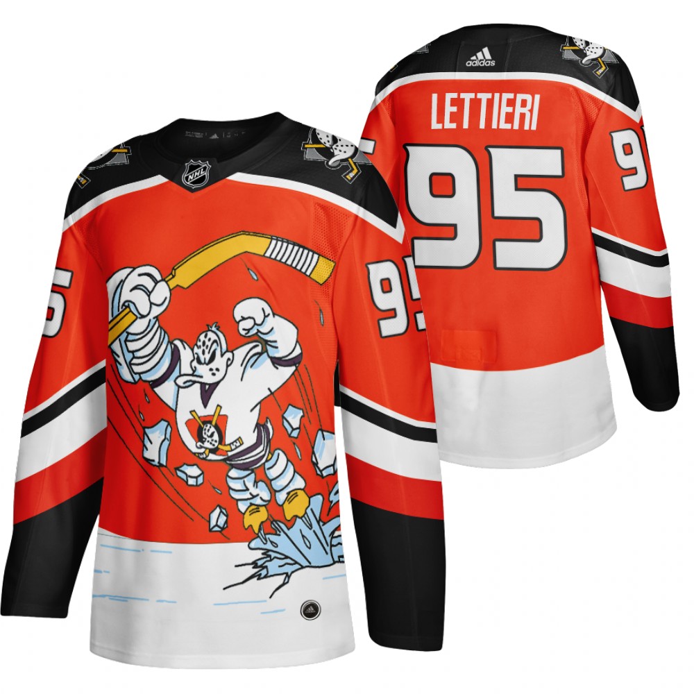 2021 Adidias Anaheim Ducks #95 Vinni Lettieri Red Men Reverse Retro Alternate NHL Jersey->new york rangers->NHL Jersey